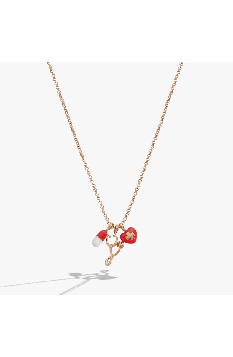 Alex and Ani 'Unsung Hero' Healthcare Charm Necklace, Main, color, Gold