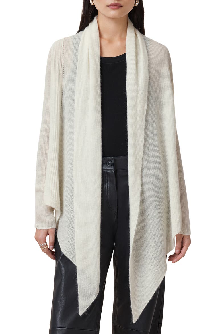 Harper High Low Open Front Cardigan, Alternate, color, CHALK WHITE