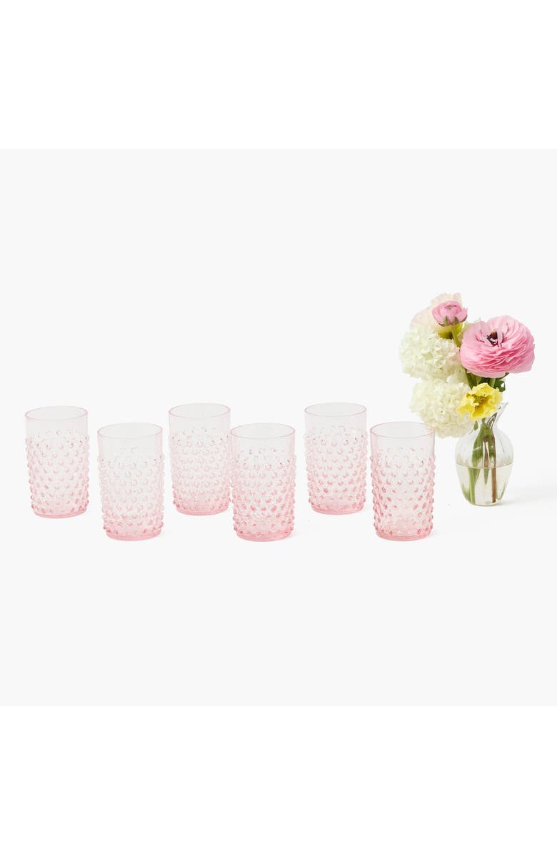 Mrs. Alice Rose Pink Hobnail Glasses, Main, color, Pink