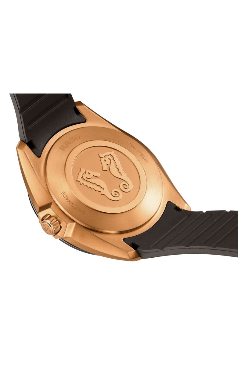 RADO HyperChrome Rubber Strap Watch, 41.5mm, Alternate, color, Brown