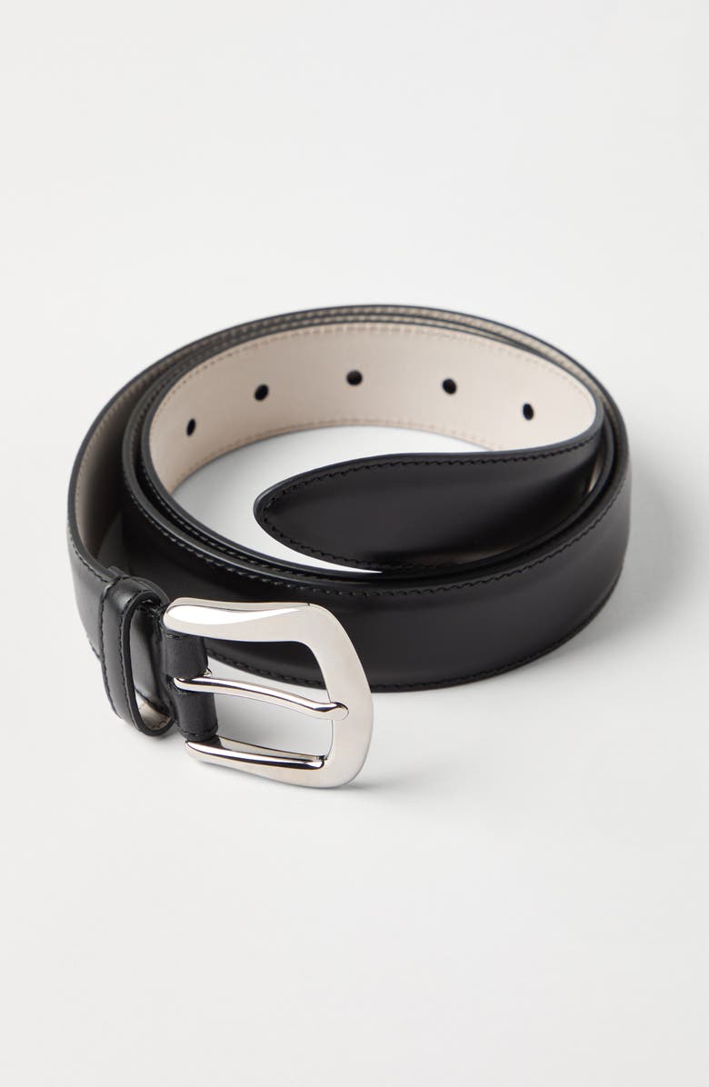 Brunello Cucinelli Calfskin belt, Alternate, color, Black