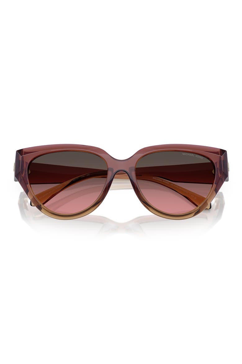 55mm Gradient Cat Eye Sunglasses, Alternate, color, DUSTY ROSE BROWN / BROWN ROSE