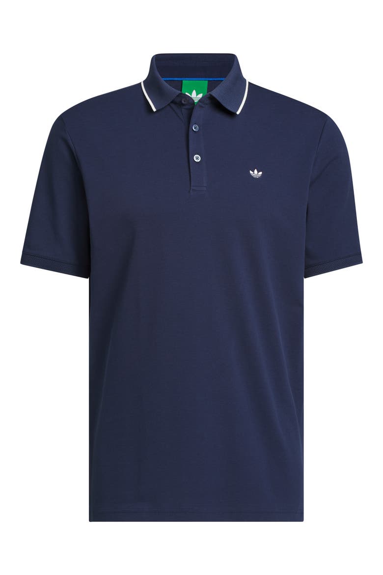 Solid Twistknit Cotton Blend Golf Polo, Main, color, NIGHT INDIGO/ CHALK WHITE