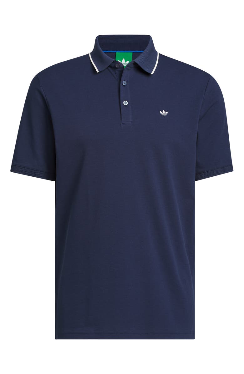 adidas Solid Twistknit Cotton Blend Golf Polo, Main, color, Night Indigo/ Chalk White