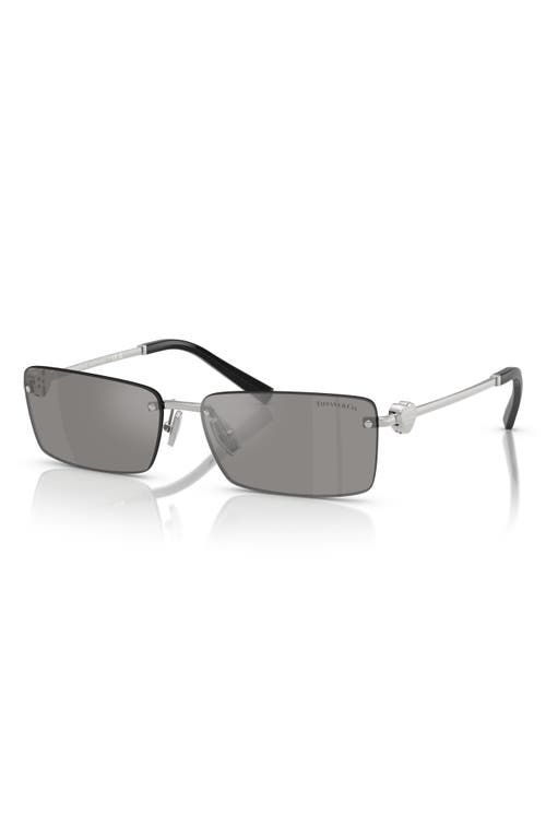 Tiffany & Co . 60mm Rectangular Sunglasses In Silver