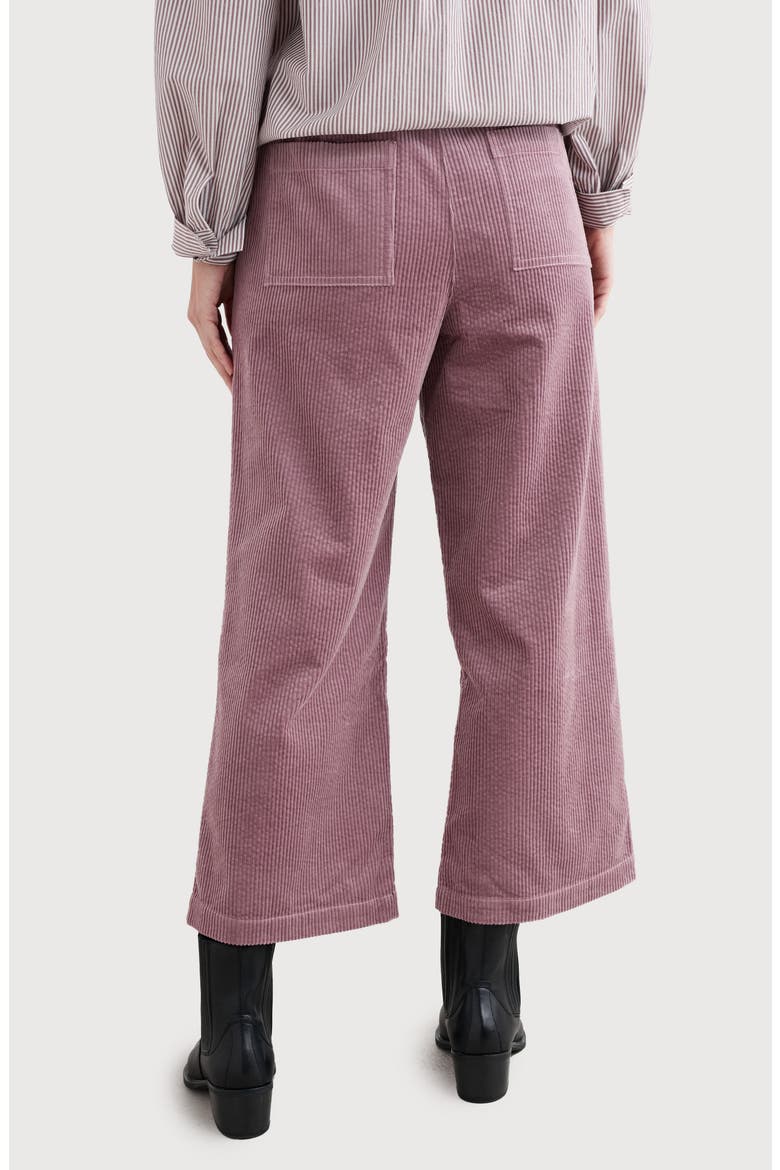 Asphodel Crop Wide Leg Corduroy Pants, Alternate, color, ELDERBERRY