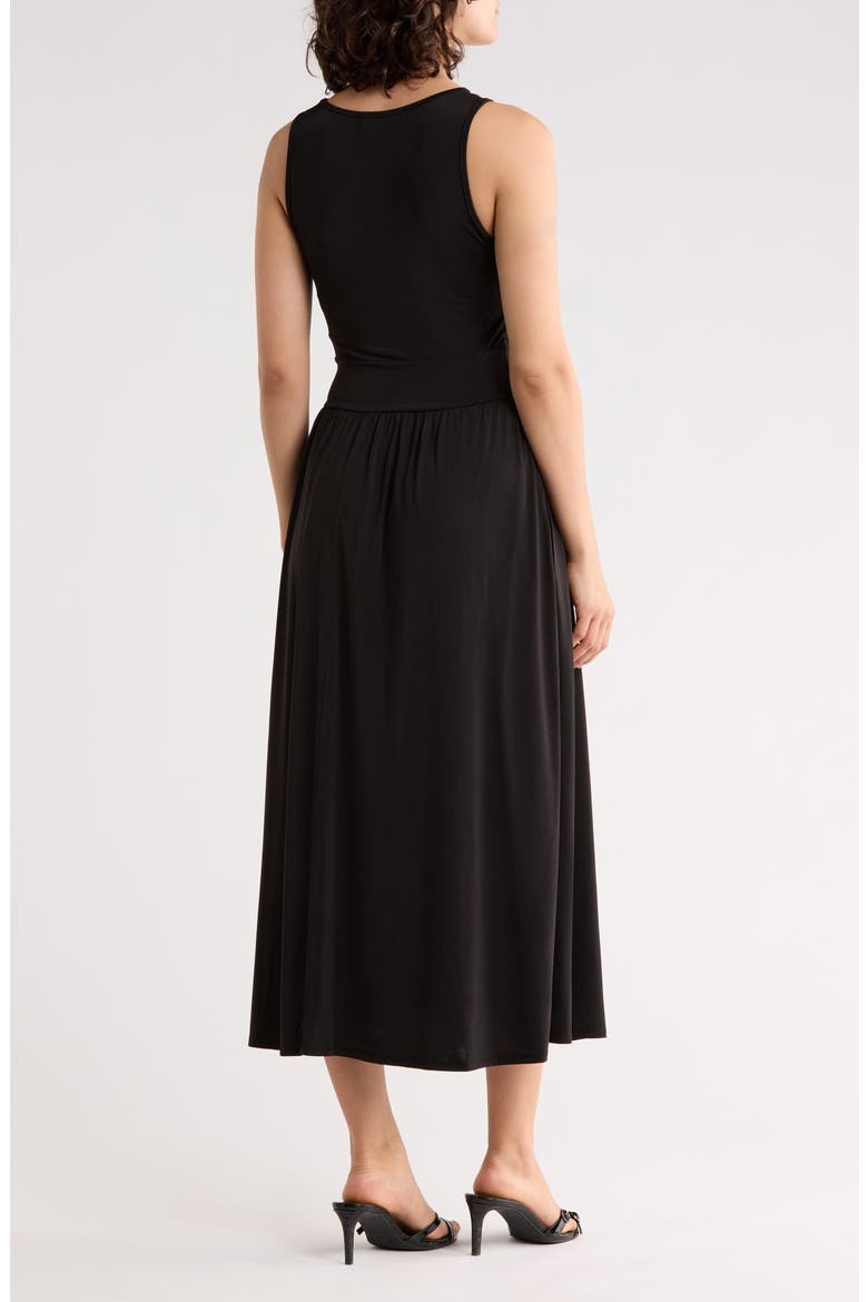 Ruched Midi Dress, Alternate, color, BLACK