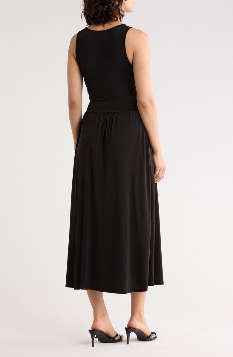 WEST K Ruched Midi Dress, Alternate, color, Black
