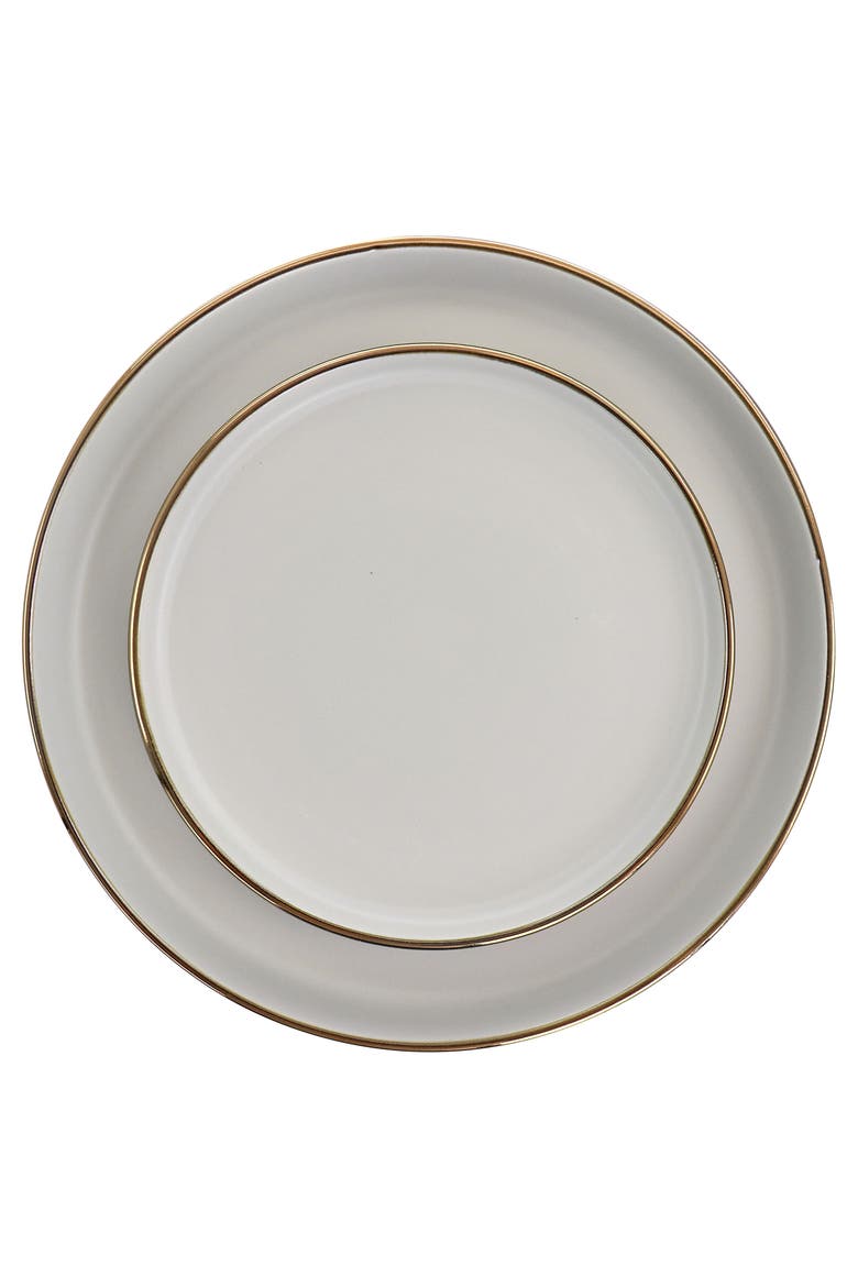 Louis 16 Piece Stoneware Dinnerware Set, Alternate, color, Grey