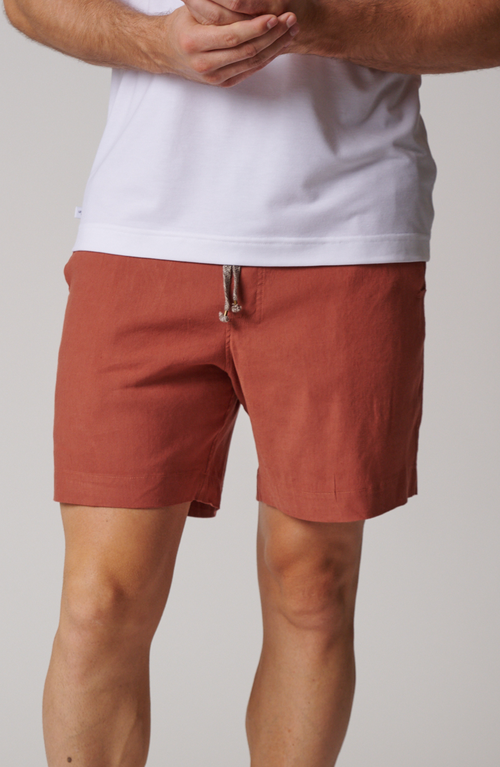 Leisure Lab Laid Back Linen Short In Brown