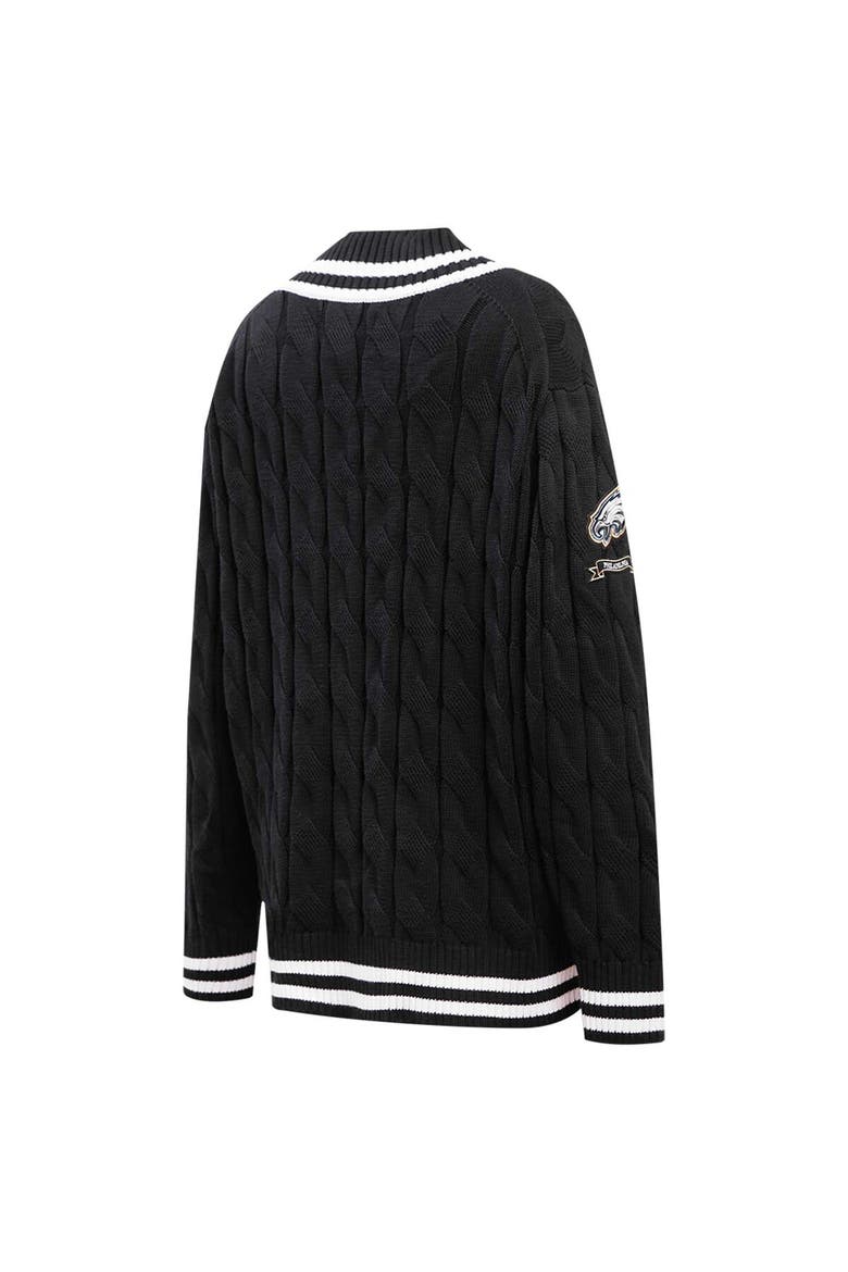 Women's Pro Standard  Black Philadelphia Eagles Prep V-Neck Pullover Sweater, Alternate, color, Black