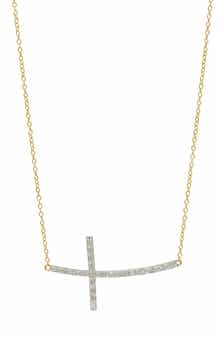 SAVVY CIE JEWELS Diamond Cross Pendant Necklace
