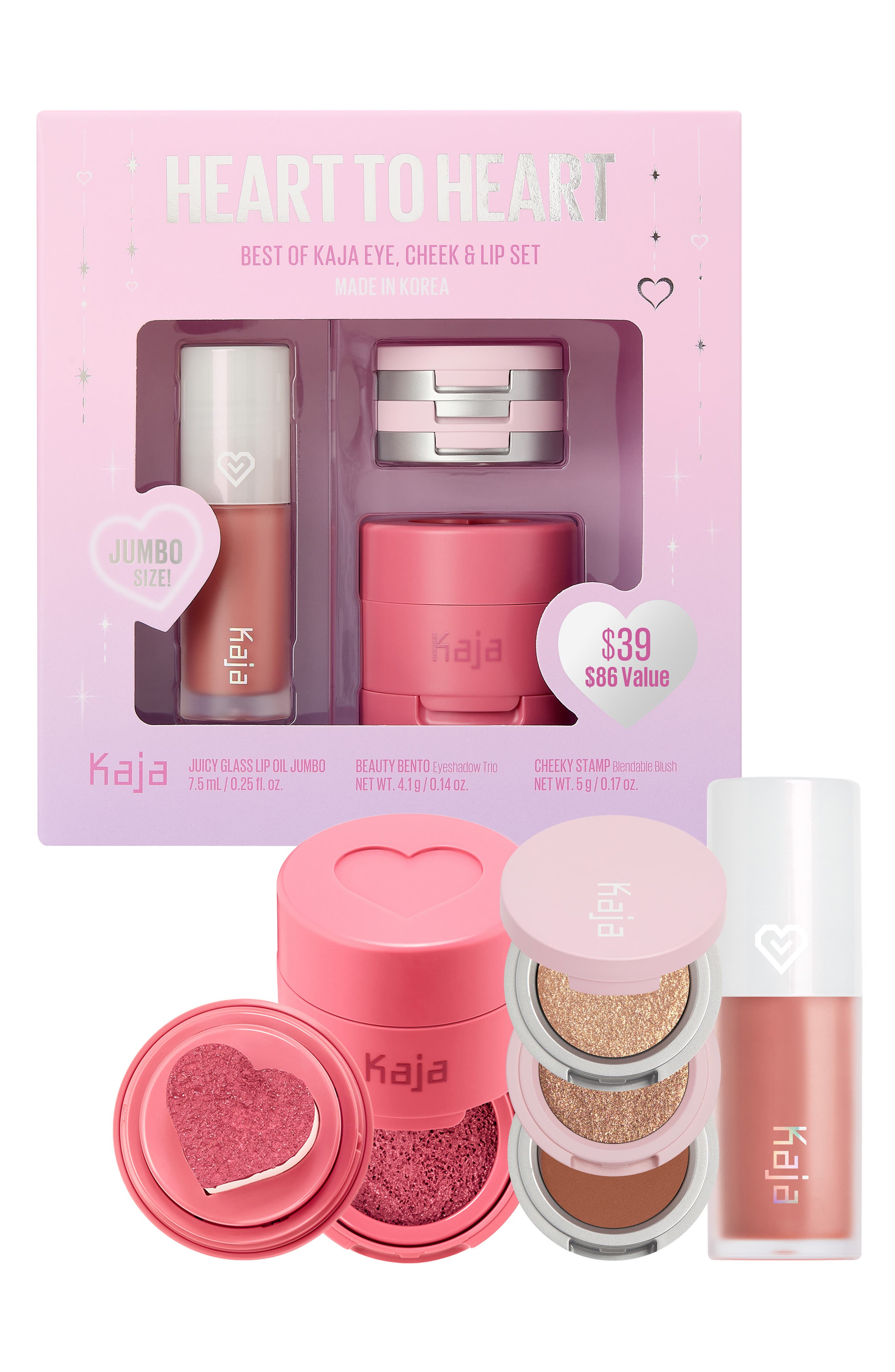 Kaja Heart to Heart - Best of Eye, Cheek & Lip Set $86 Value