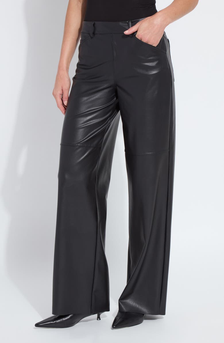 Lysse Azara Wide Leg Faux Leather Pants, Alternate, color, Black