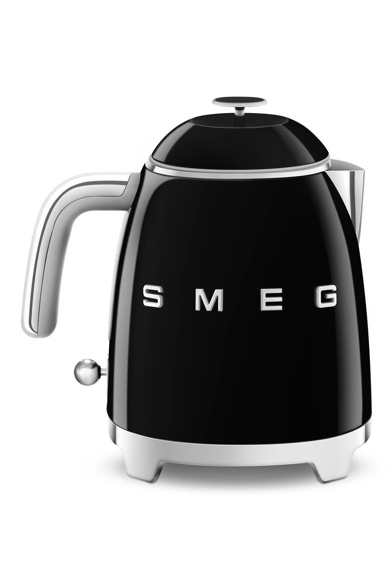 50's Retro Style Mini Electric Kettle, Main, color, BLACK