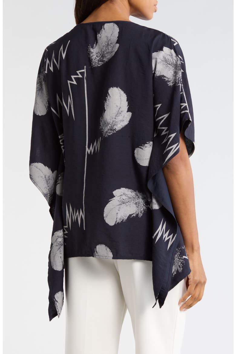 Scribble Print Caftan Top, Alternate, color, NAVY