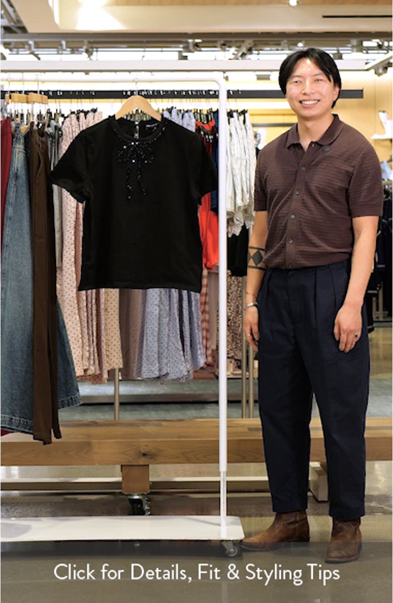 Beaded Bow Cotton T-Shirt, sales video thumbnail