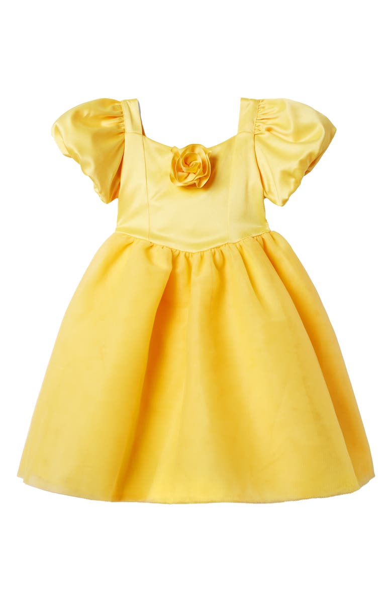 Janie and Jack x Disney Kids' Belle Satin Dress Costume, Main, color, 