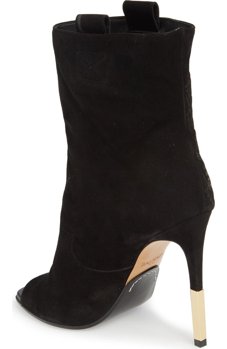 Balmain Clea Logo Embossed Bootie, Alternate, color,