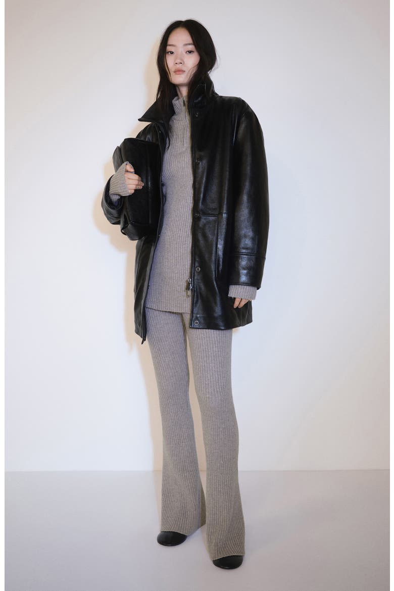 Rib Flare Leg Pants, Alternate, color, LIGHT/ PASTEL GREY