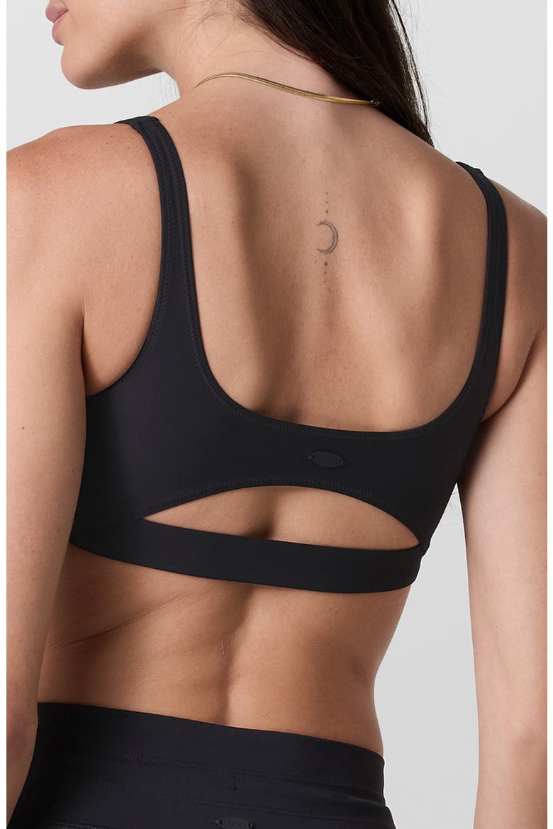 Encinitas Cutout Bikini Top, Alternate, color, BLACK