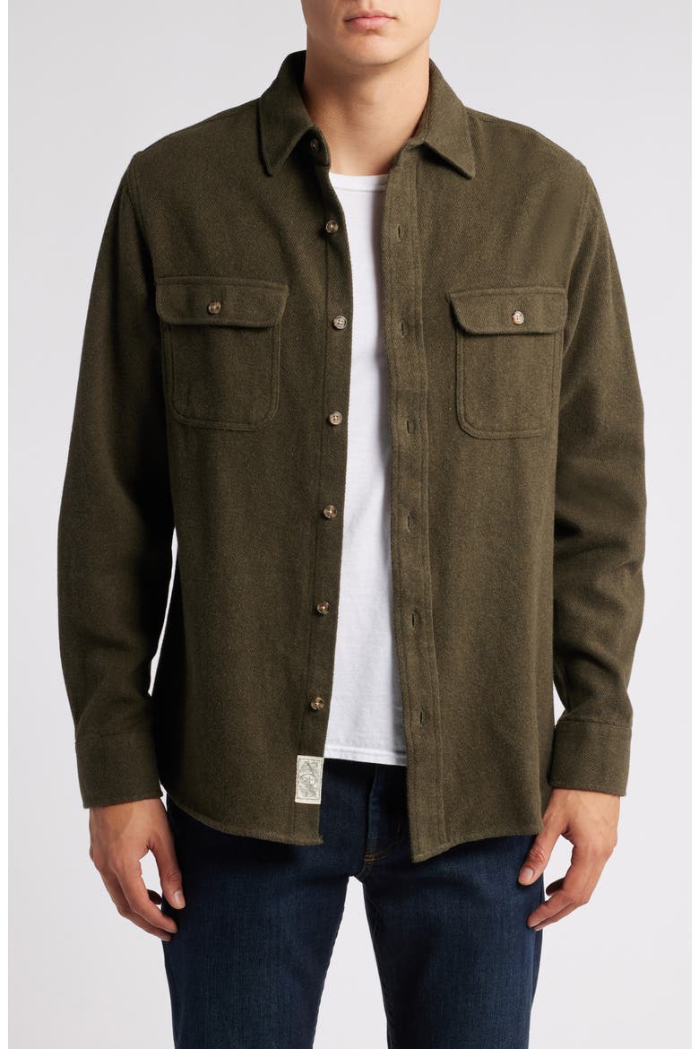 Flannel Work Shirt, Main, color, OLIVE