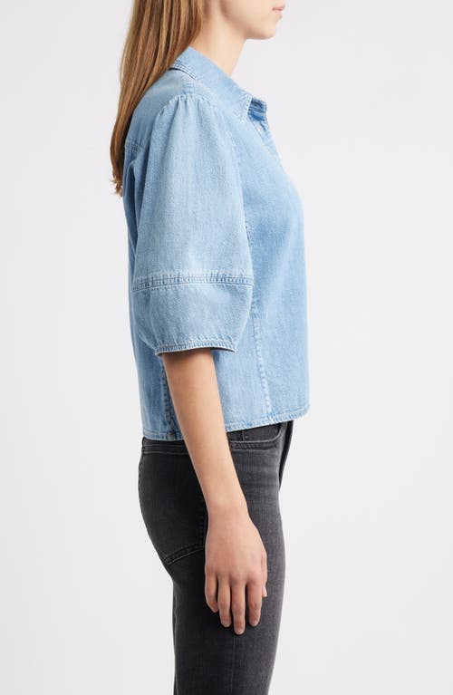 Frame Womens Aphrodite The Lantern Denim Blouse In Blue