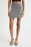 Alexander Wang Crystal Hotfix Wool Blend Miniskirt