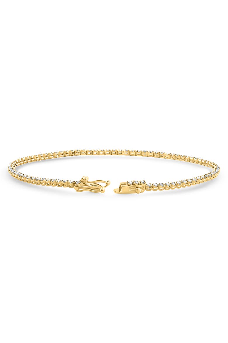 14k Gold 1Ct TW Natural Diamond Tennis Line Bracelet 7", Alternate, color, 14k Yellow Gold