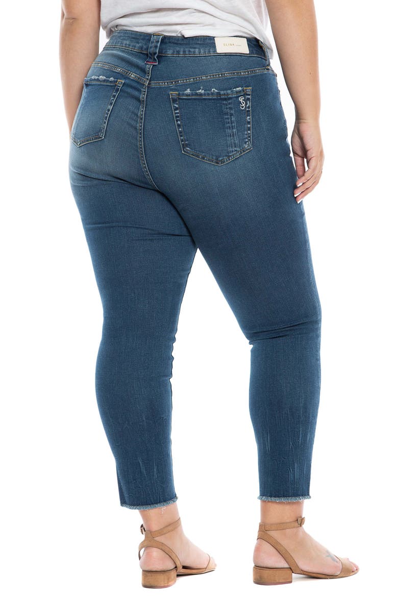 Frayed High Waist Ankle Skinny Jeans, Alternate, color, PHOENIX