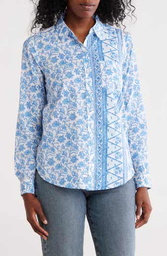 Lucky Brand Floral Print Cotton Button-up Shirt