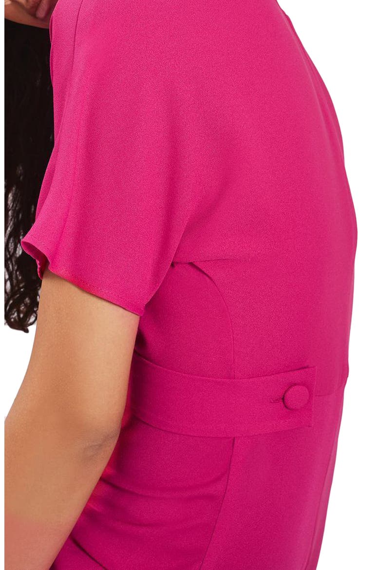 Origami Drape Neck Midi Dress, Alternate, color, BRIGHT PINK