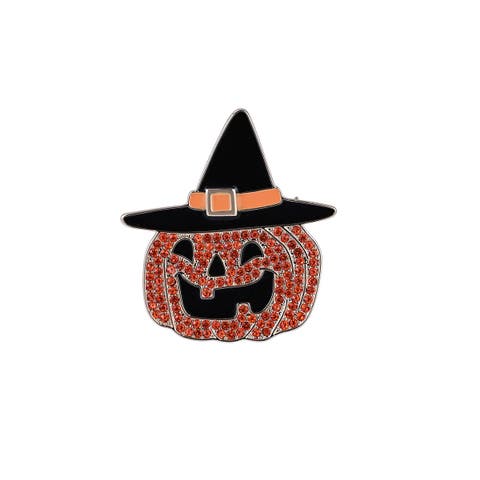 Halloween Stone Jack-O-Lantern Pin