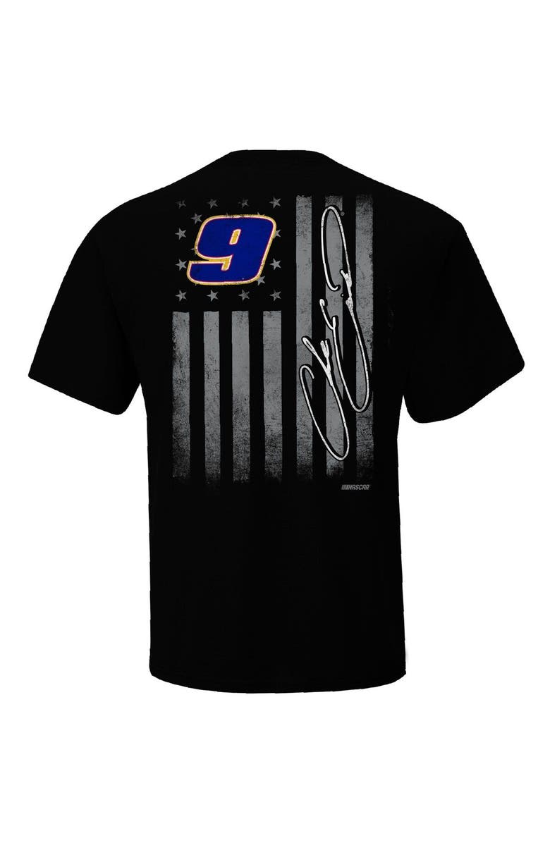 HENDRICK MOTORSPORTS TEAM COLLECTION Men's Hendrick Motorsports Team Collection Black Chase Elliott Exclusive Tonal Flag T-Shirt, Alternate, color,