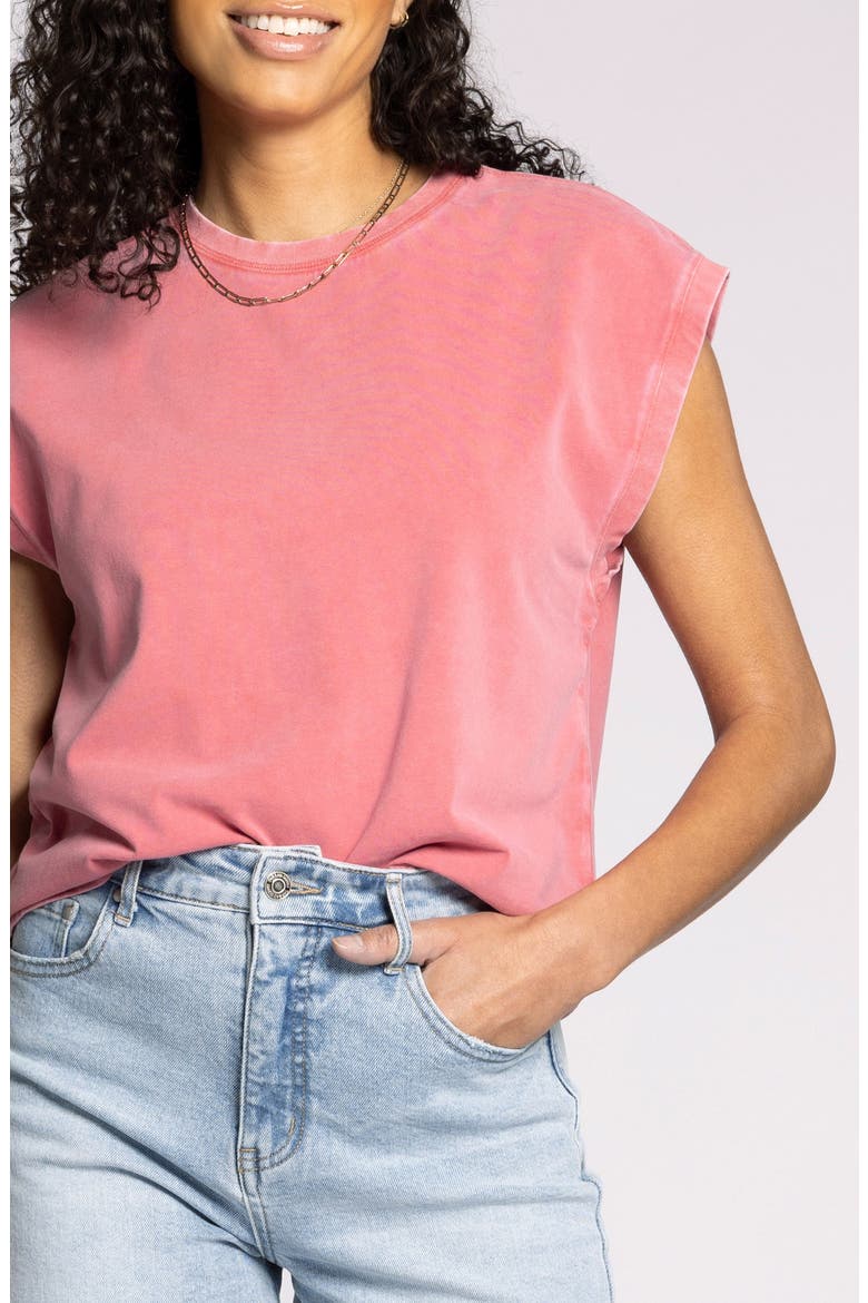 Juno Stretch Cotton Tank Top, Alternate, color, SLATE ROSE