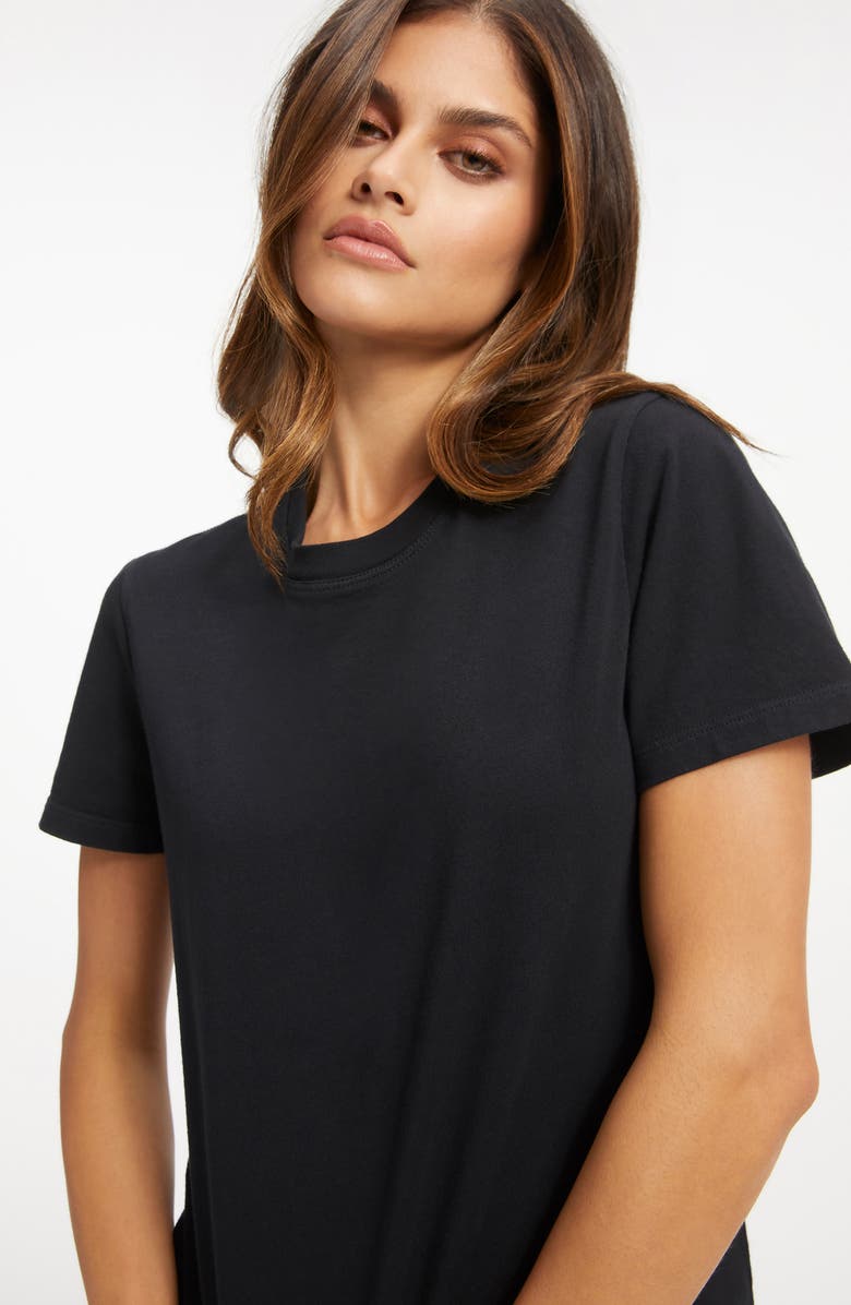 Good American Classic Cotton T-Shirt, Alternate, color, Black001