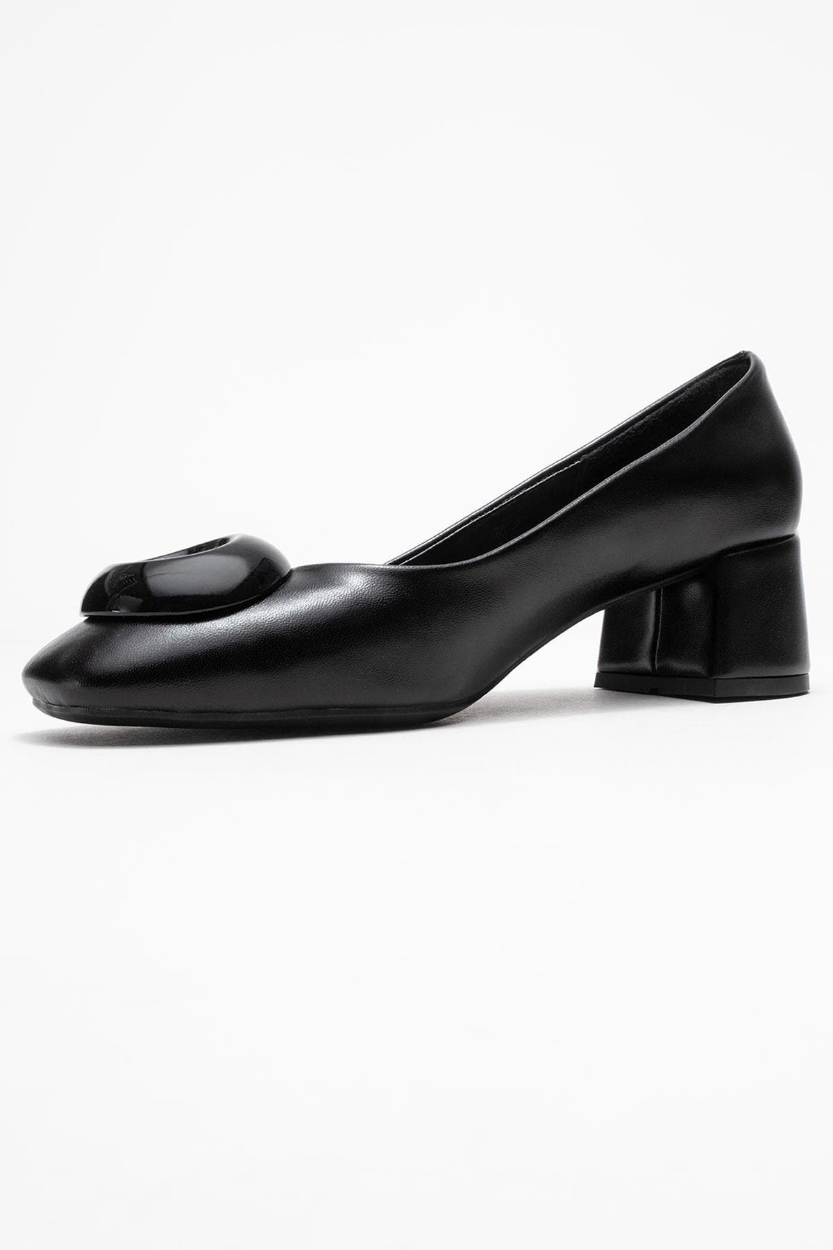 Prologue Shoes Mila Buckle Square Toe Block Heel Pump, Alternate, color, Black