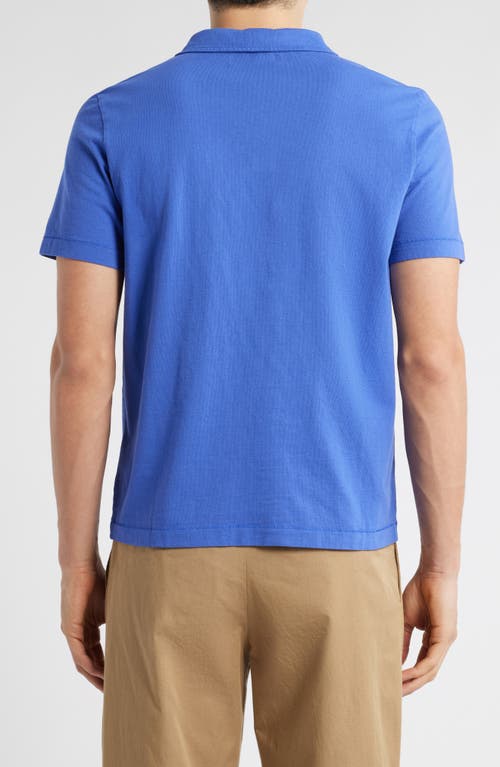 Merz B Schwanen Classic Organic Cotton Jersey Polo With Pocket In Vintage Blue