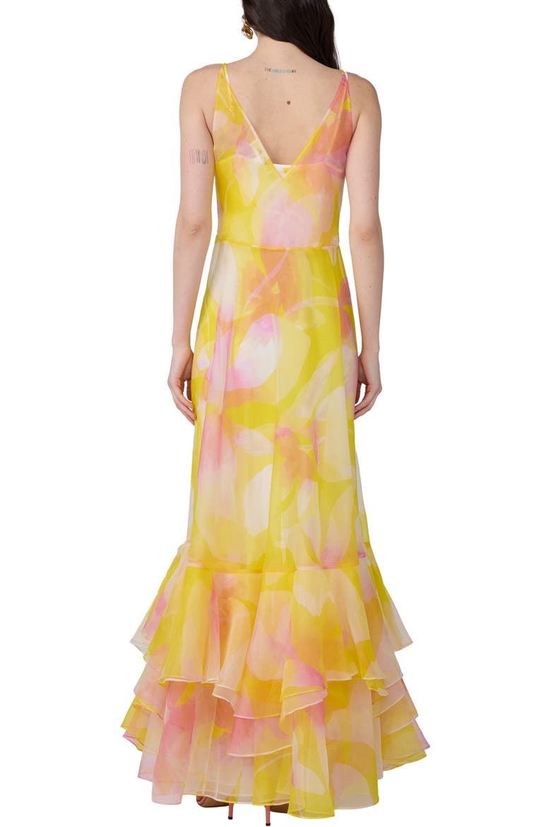 Astra Abstract Floral Cotton & Silk Gown, Alternate, color, ISLAND ORCHID BIG WHITE