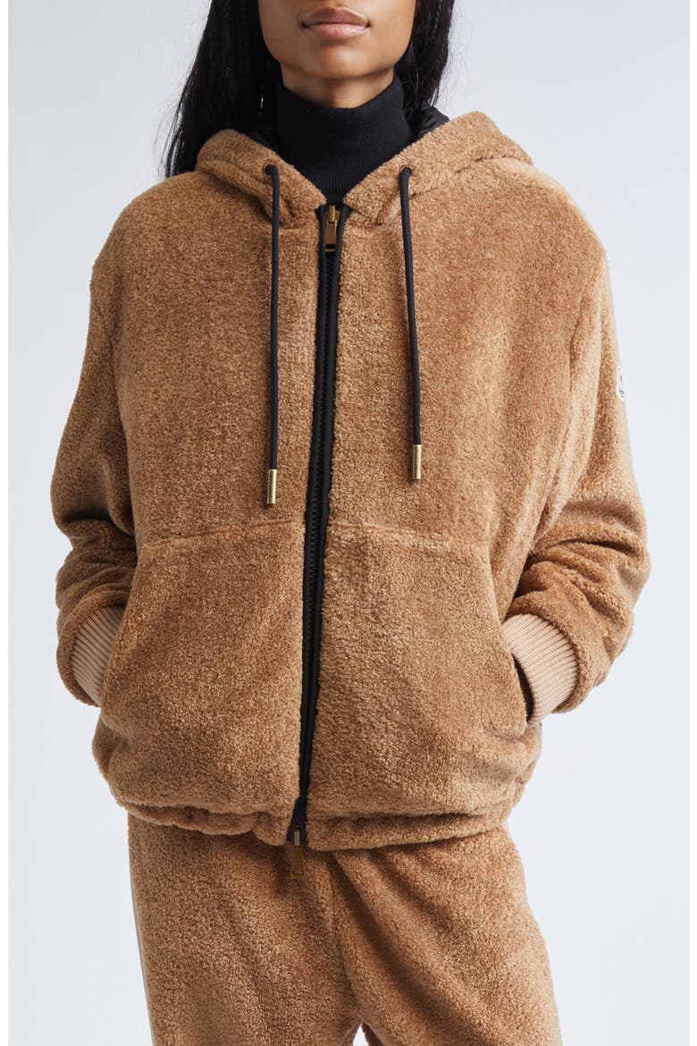 Reversible Full Zip Hoodie, Main, color, BROWN/ BEIGE CHECK