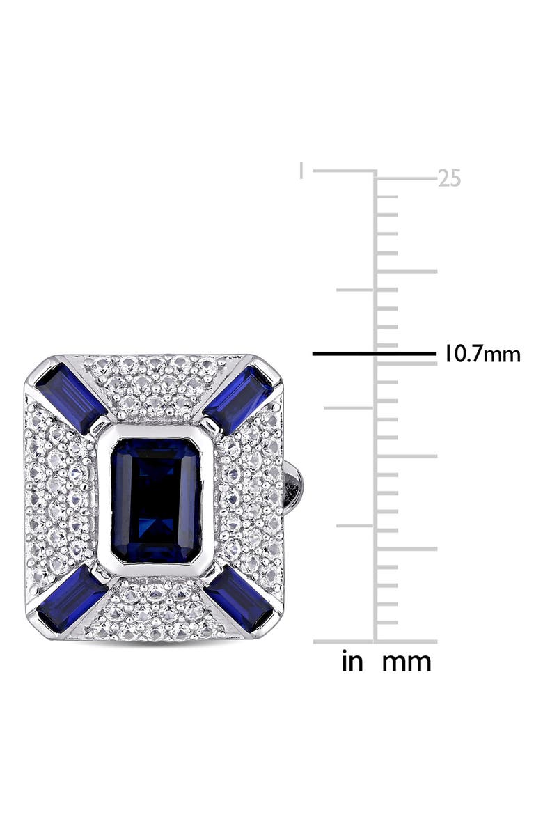DELMAR Men's Lab Created Blue & White Sapphire Cuff Links, Alternate, color, 