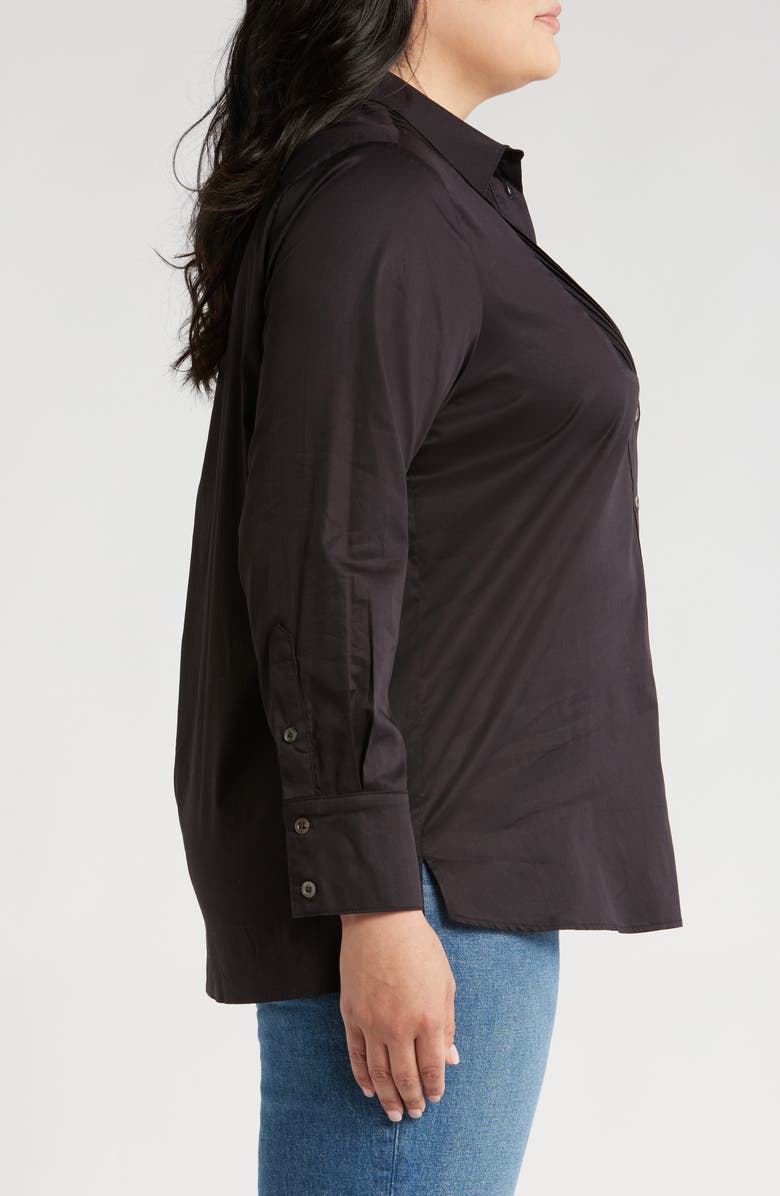 HARSHMAN Kaliyah Pleated Button-Up Shirt, Alternate, color, Black