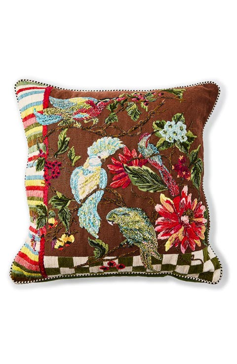 Birdsong Embellished Throw Pillow