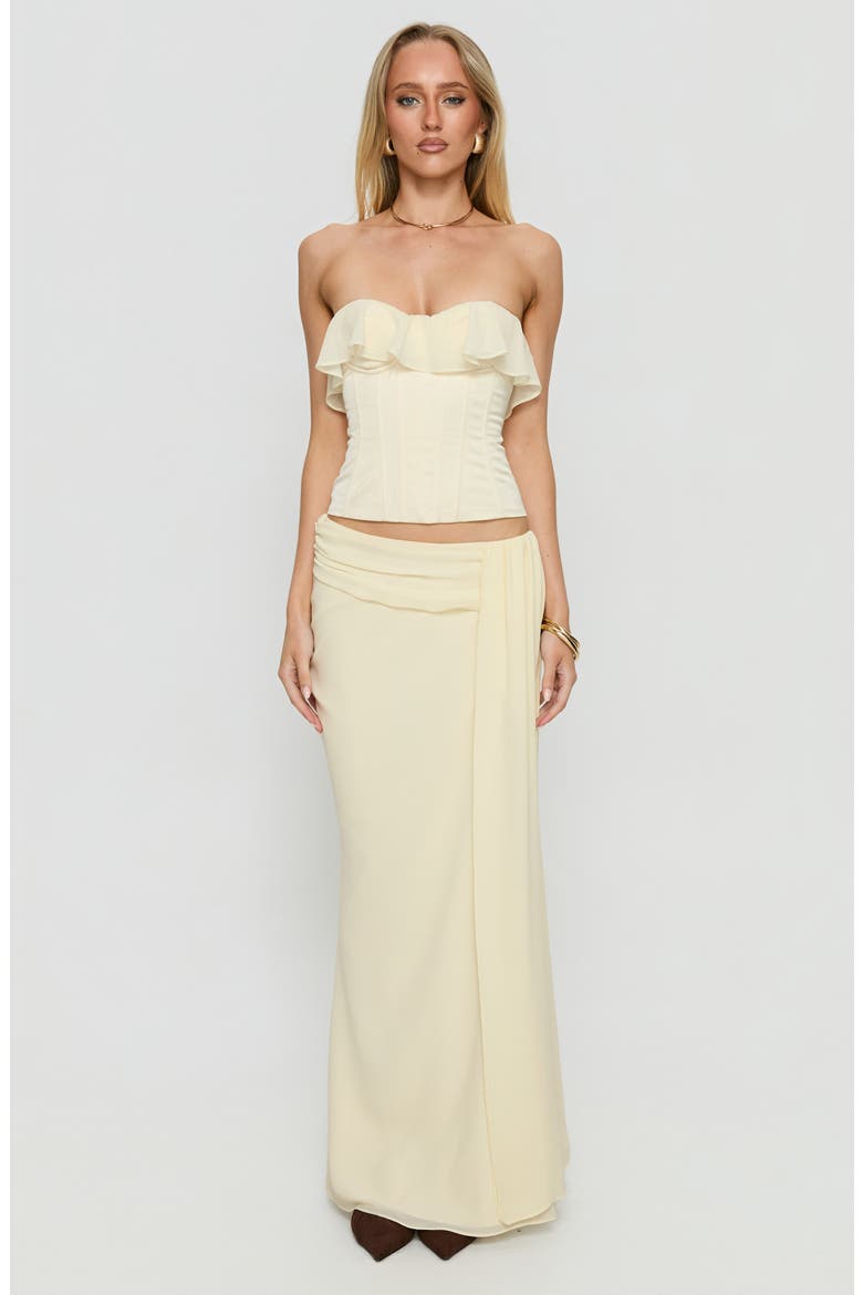 Holliann Ruffle Strapless Top, Alternate, color, BUTTER