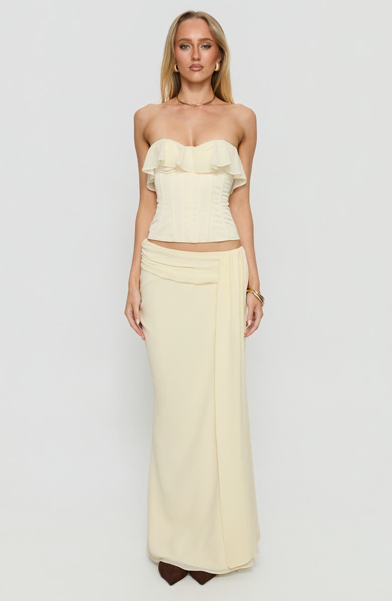 Princess Polly Holliann Ruffle Strapless Top, Alternate, color, Butter
