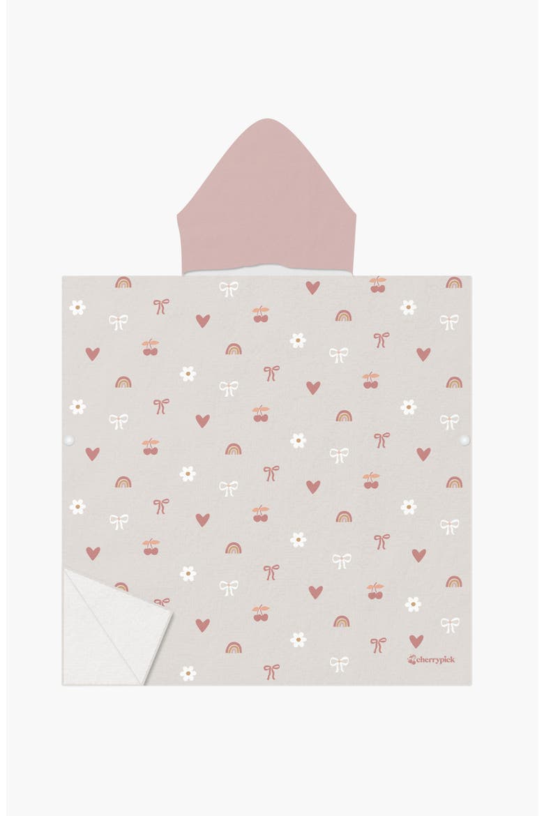 Quick Dry Hooded Beach Poncho Towel, Main, color, Bows & Bloom