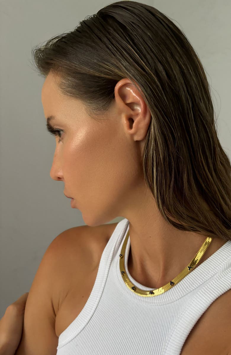 st. Moran Gemstone Snake Chain Necklace, Alternate, color, Sapphire