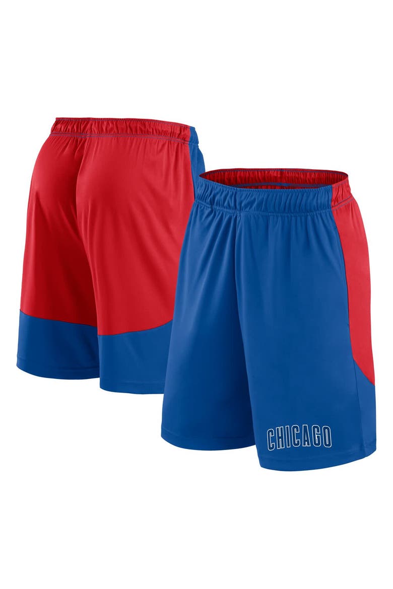 Men's Fanatics Royal/Red Chicago Cubs Launch Polyester Shorts, Main, color, Royal