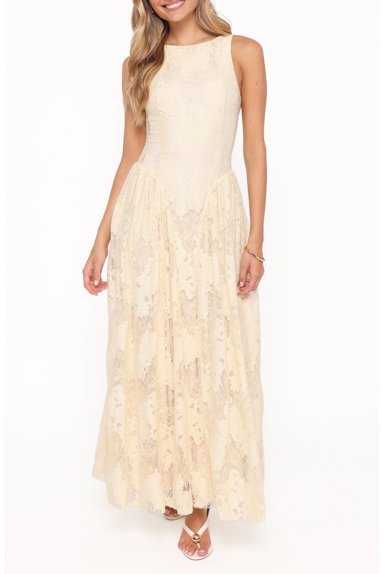 Denny Lace Sleeveless Maxi Dress, Main, color, BUTTER YELLOW