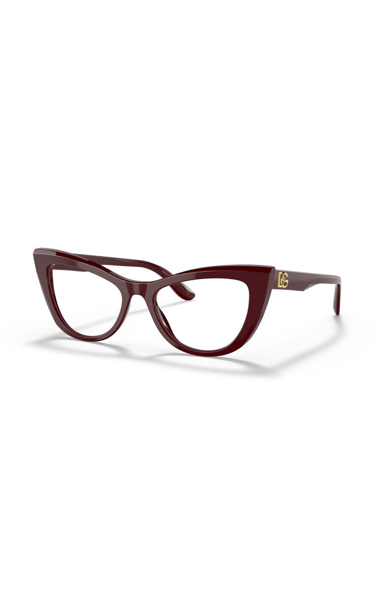 Dolce&Gabbana 54mm Cat Eye optical glasses, Main, color, Red